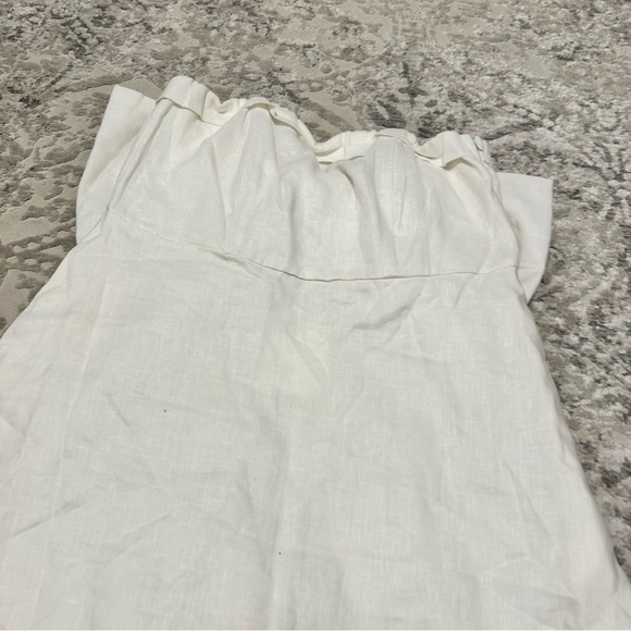 DISSH Aisle Bow Linen Dress Solid White Mini Style Strapless Size 12 US Women’s - Picture 6 of 11